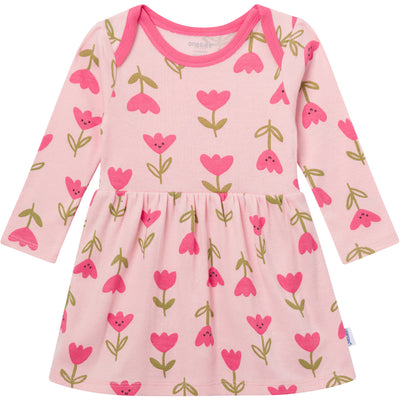 Baby Girls Tulips Lap Shoulder Dress-Gerber Childrenswear Wholesale