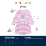 Baby Girls Heart Lap Shoulder Dress-Gerber Childrenswear Wholesale