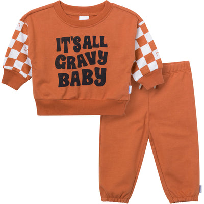 2-Piece Baby Boys Gravy Sweatshirt Set-Gerber Childrenswear Wholesale
