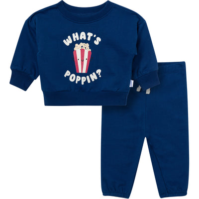 2-Piece Baby Boys What's Poppin Sweatshirt Set-Gerber Childrenswear Wholesale