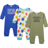 3-Pack Baby Boys Little Dude Lap Shoulder Footless Pajamas-Gerber Childrenswear Wholesale