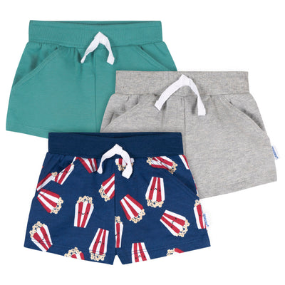 3-Pack Baby Boys Popcorn Knit Shorts-Gerber Childrenswear Wholesale