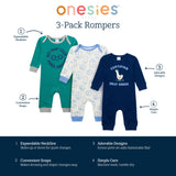 3-Pack Baby Boys Silly Goose Lap Shoulder Footless Pajamas-Gerber Childrenswear Wholesale