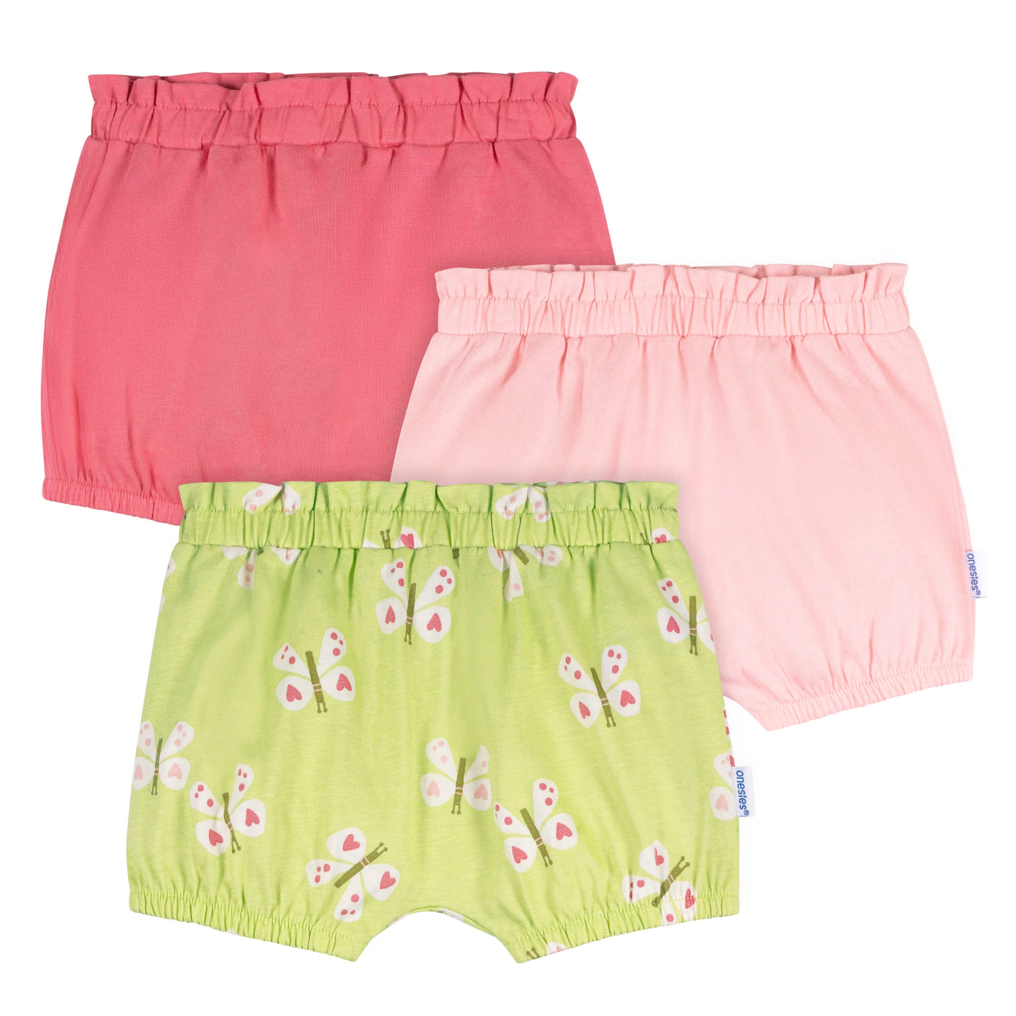 3-Pack Baby Girls Butterflies Bubble Shorts-Gerber Childrenswear Wholesale