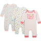 3-Pack Baby Girls Good Vibes Lap Shoulder Footless Pajamas-Gerber Childrenswear Wholesale