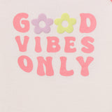 3-Pack Baby Girls Good Vibes Lap Shoulder Footless Pajamas-Gerber Childrenswear Wholesale