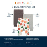 3-Pack Baby Neutral Pumpkins Active Pants-Gerber Childrenswear Wholesale