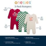 3-Pack Baby Seasonal Mix Lap Shoulder Footless Pajamas-Gerber Childrenswear Wholesale