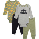 4-Piece Baby Boys Croissants Onesies® Bodysuits and Pants-Gerber Childrenswear Wholesale