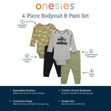 4-Piece Baby Boys Croissants Onesies® Bodysuits and Pants-Gerber Childrenswear Wholesale