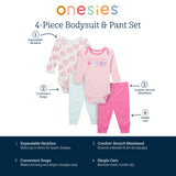 4-Piece Baby Girls Party Onesies® Bodysuits and Pants-Gerber Childrenswear Wholesale