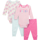 4-Piece Baby Girls Party Onesies® Bodysuits and Pants-Gerber Childrenswear Wholesale