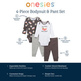 4-Piece Baby Neutral Miso Onesies® Bodysuits and Pants-Gerber Childrenswear Wholesale
