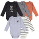 5-Pack Baby Boys Grey Heather Long Sleeve Bodysuits-Gerber Childrenswear Wholesale