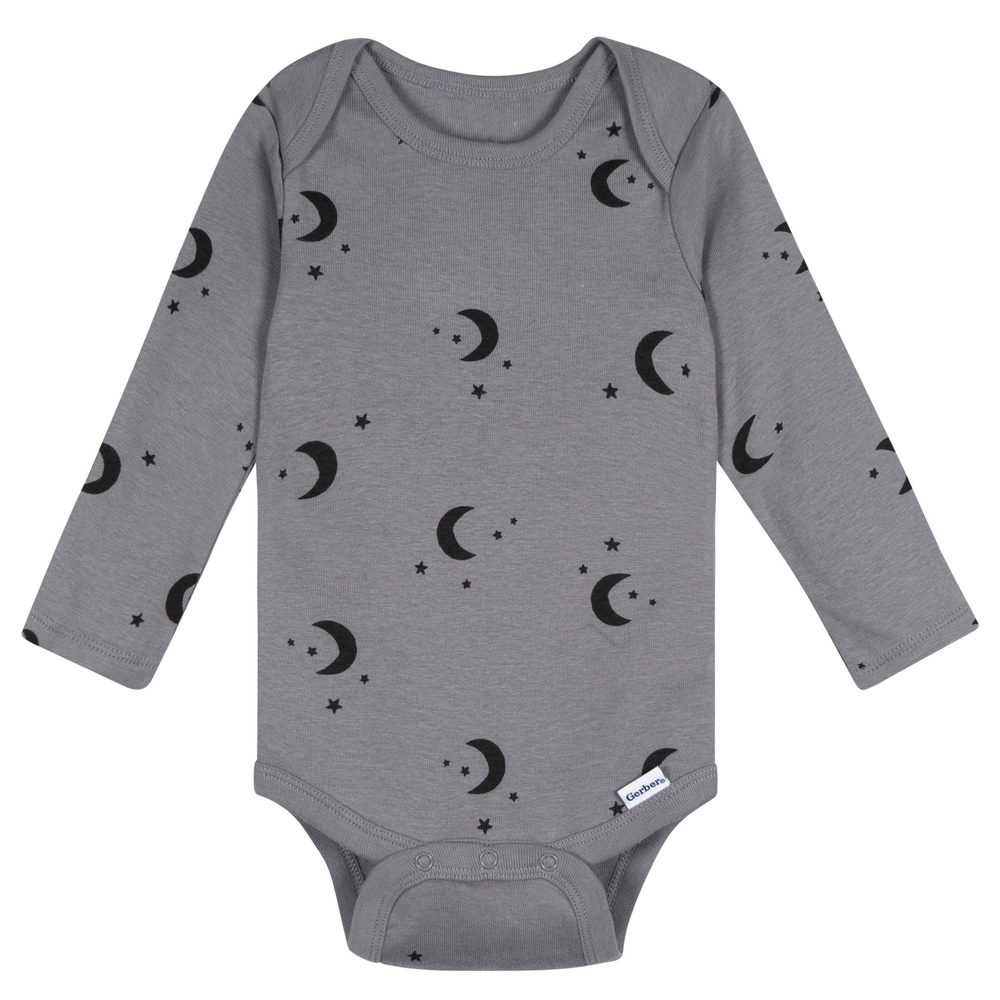 5-Pack Baby Boys Grey Heather Long Sleeve Bodysuits-Gerber Childrenswear Wholesale