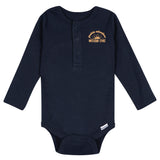 5-Pack Baby Boys Black Iris Long Sleeve Bodysuits-Gerber Childrenswear Wholesale