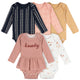 5-Pack Baby Girls Horses Long Sleeve Bodysuits-Gerber Childrenswear Wholesale
