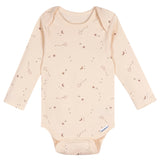 5-Pack Baby Neutral Tan Stars Long Sleeve Bodysuits-Gerber Childrenswear Wholesale