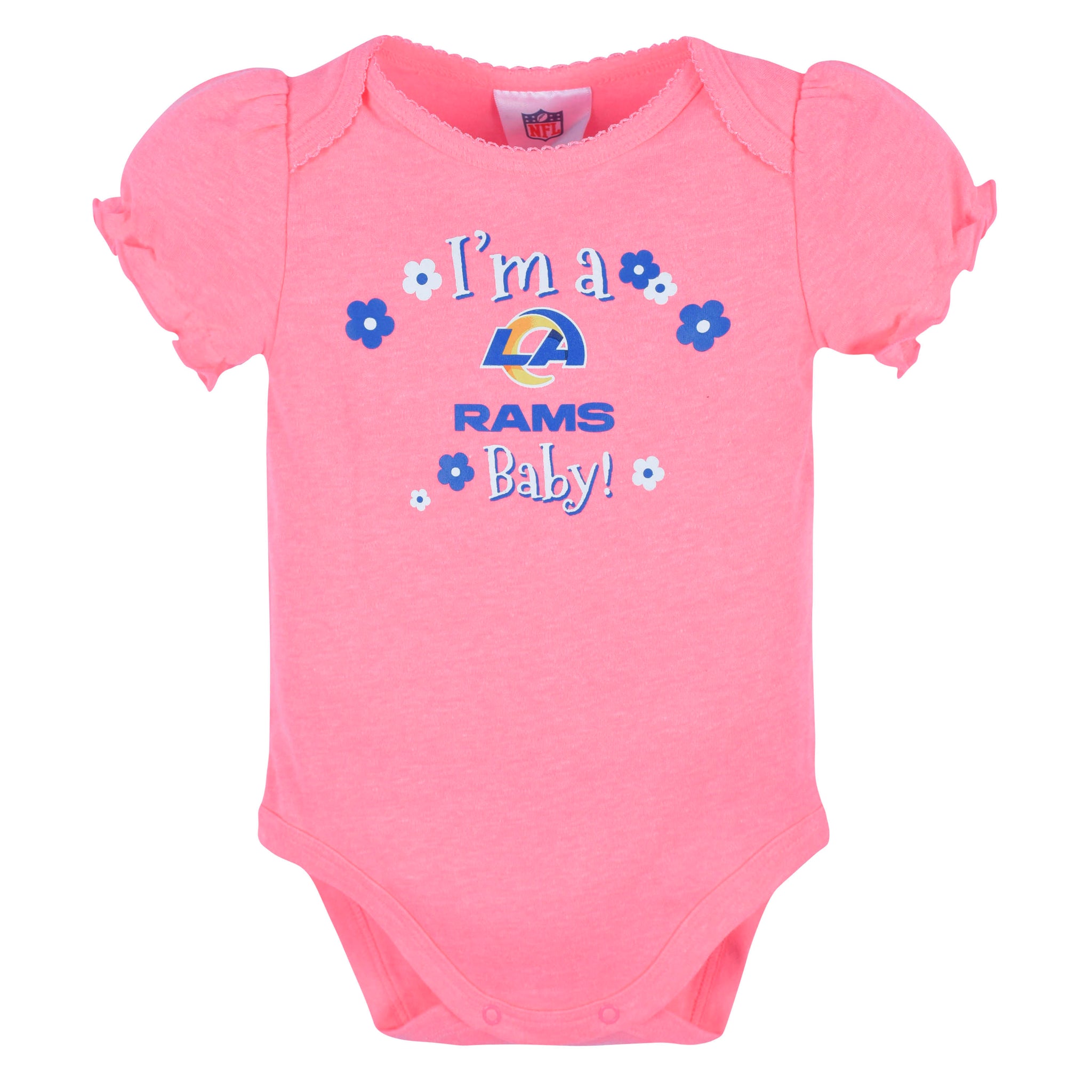 3-Pack Baby Girls Rams Short Sleeve Bodysuits-Gerber Childrenswear Wholesale