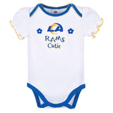 3-Pack Baby Girls Rams Short Sleeve Bodysuits-Gerber Childrenswear Wholesale
