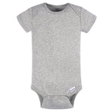 5-Pack Baby Neutral Grey/ Lt Grey Heather Short Sleeve Onesies® Bodysuits-Gerber Childrenswear Wholesale