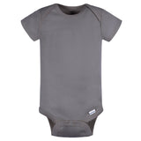 5-Pack Baby Neutral Grey/ Lt Grey Heather Short Sleeve Onesies® Bodysuits-Gerber Childrenswear Wholesale