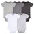 5-Pack Baby Neutral Grey/ Lt Grey Heather Short Sleeve Onesies® Bodysuits-Gerber Childrenswear Wholesale