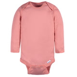 4-Pack Baby Girls Green/ Pink Long Sleeve Onesies® Bodysuits-Gerber Childrenswear Wholesale