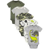 5-Pack Baby Boys Dino Short Sleeve Onesies® Bodysuits-Gerber Childrenswear Wholesale