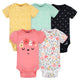 5-Pack Baby Girls Garden Floral Short Sleeve Onesies® Bodysuits-Gerber Childrenswear Wholesale