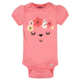 5-Pack Baby Girls Garden Floral Short Sleeve Onesies® Bodysuits-Gerber Childrenswear Wholesale