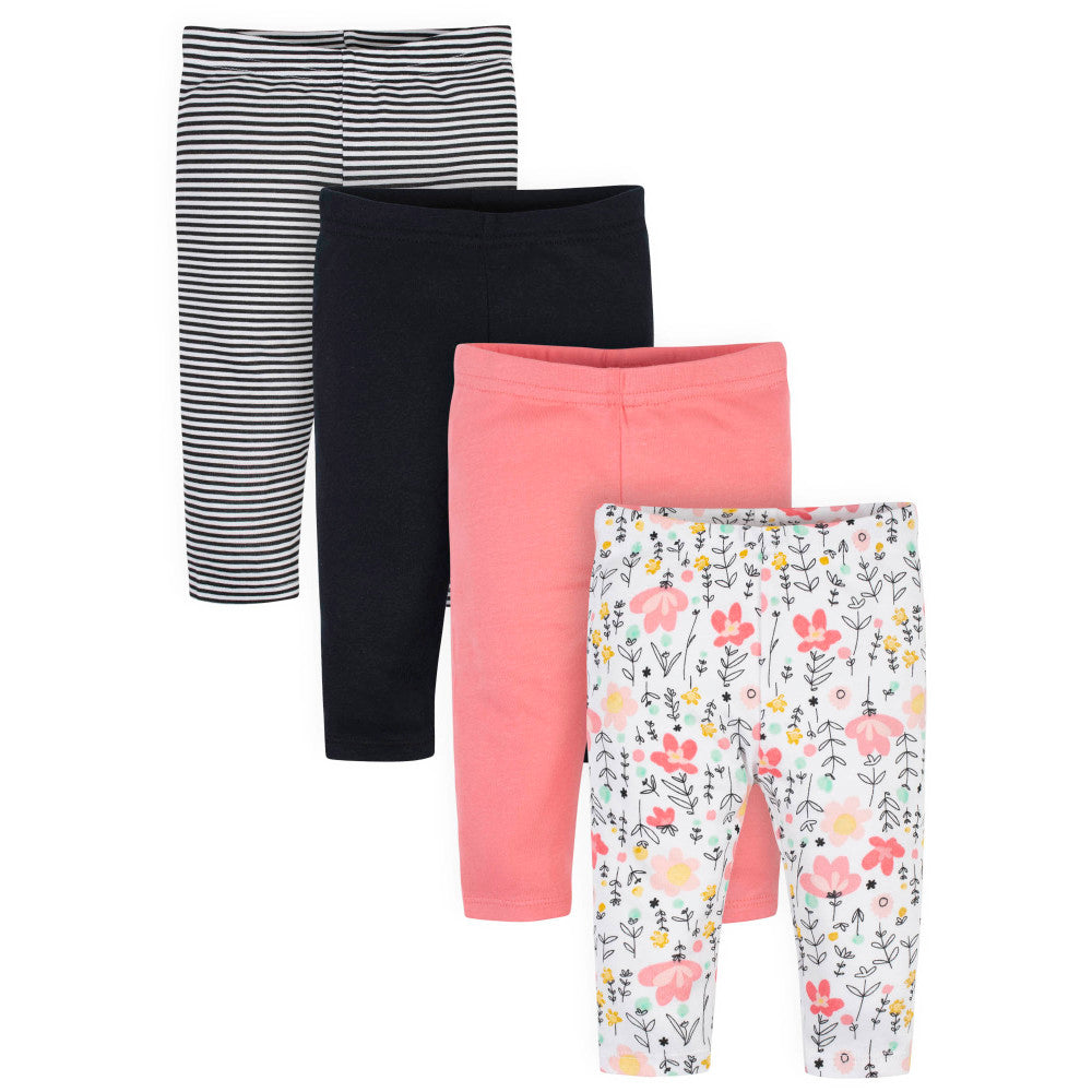 4-Pack Baby Girls Garden Floral Pants-Gerber Childrenswear Wholesale
