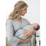 2-Piece Baby Neutral Gray Heather Robe & Swaddle Blanket Set-Gerber Childrenswear Wholesale