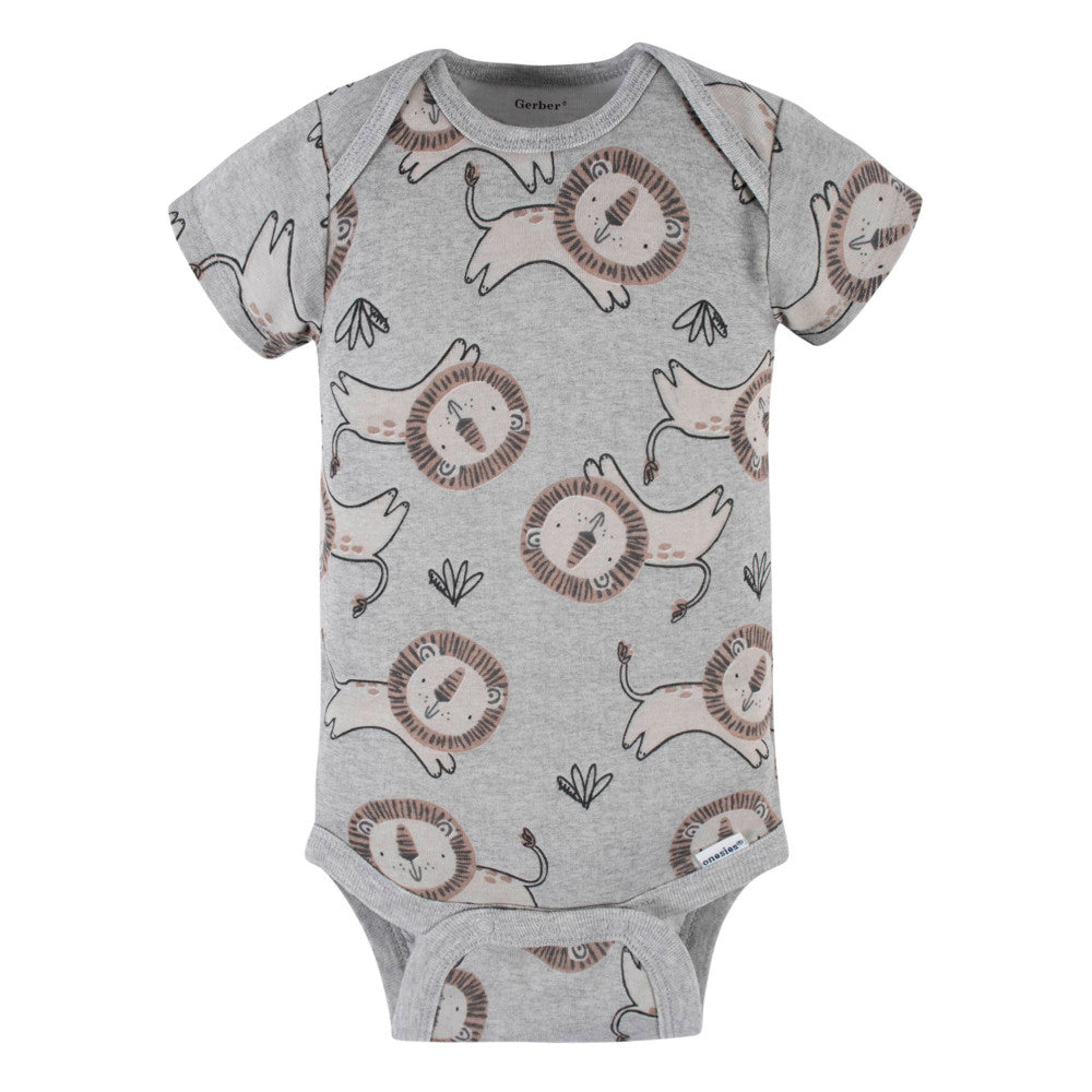5-Pack Baby Boys Lion Short Sleeve Onesies® Bodysuits-Gerber Childrenswear Wholesale
