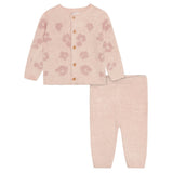 2-Piece Baby Girl Pink Leopard Silky Mink Cardigan & Jogger Pants Set-Gerber Childrenswear Wholesale