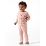 2-Piece Baby Girl Pink Leopard Silky Mink Cardigan & Jogger Pants Set-Gerber Childrenswear Wholesale