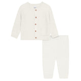2-Piece Baby Neutral Ivory Silky Mink Cardigan & Jogger Pants Set-Gerber Childrenswear Wholesale