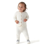 2-Piece Baby Neutral Ivory Silky Mink Cardigan & Jogger Pants Set-Gerber Childrenswear Wholesale