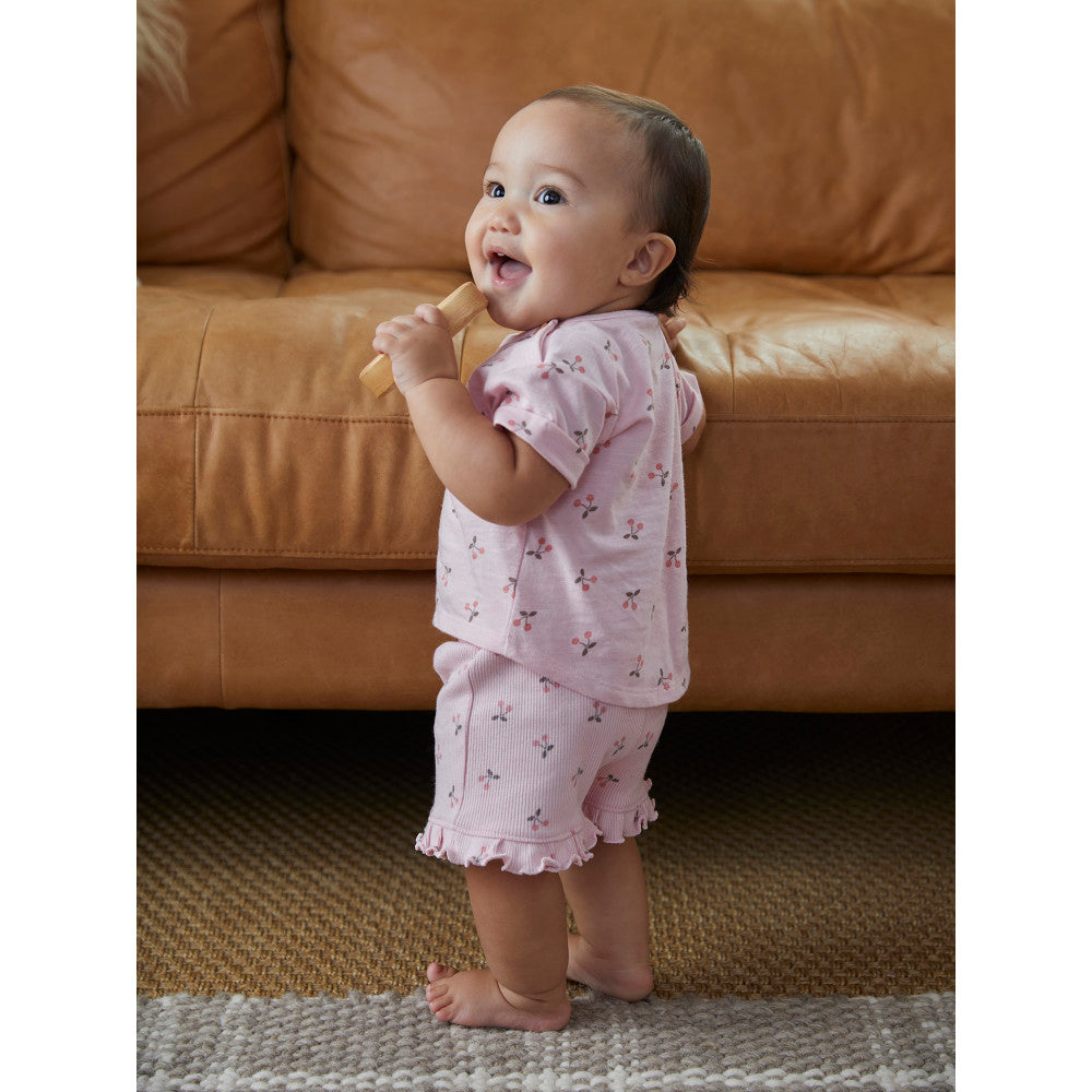 Modern Moments™ by Gerber® 2-Pack Baby Girls Cherry/Pink Shorts-Gerber Childrenswear Wholesale