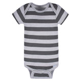 3-Pack Baby Boys Grey Short Sleeve Onesies® Bodysuits-Gerber Childrenswear Wholesale