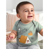 3-Pack Baby Boys Grey Short Sleeve Onesies® Bodysuits-Gerber Childrenswear Wholesale