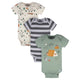 3-Pack Baby Boys Grey Short Sleeve Onesies® Bodysuits-Gerber Childrenswear Wholesale