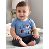 3-Pack Baby Boys Blue Short Sleeve Onesies® Bodysuits-Gerber Childrenswear Wholesale