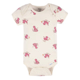 3-Pack Baby Girls Dark Pink Short Sleeve Onesies® Bodysuits-Gerber Childrenswear Wholesale