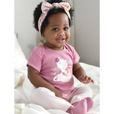 3-Pack Baby Girls Dark Pink Short Sleeve Onesies® Bodysuits-Gerber Childrenswear Wholesale