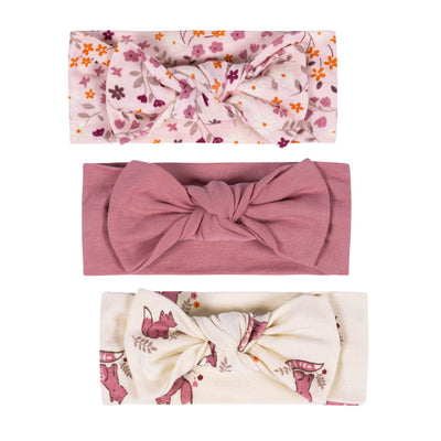 3-Pack Baby Girls Dark Pink Headbands-Gerber Childrenswear Wholesale