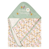4-Piece Baby Girls Ivory Hooded Towel & Washcloths Bath Set-Gerber Childrenswear Wholesale