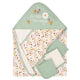 4-Piece Baby Girls Ivory Hooded Towel & Washcloths Bath Set-Gerber Childrenswear Wholesale