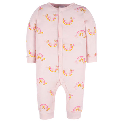 Baby Girls Pink Coverall-Gerber Childrenswear Wholesale