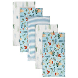 Modern Moments™ by Gerber® 5-Pack Baby Boys Blue Flannel Blankets-Gerber Childrenswear Wholesale